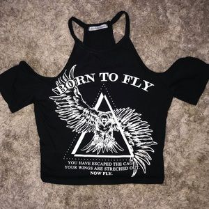 Black Crop Top Halter